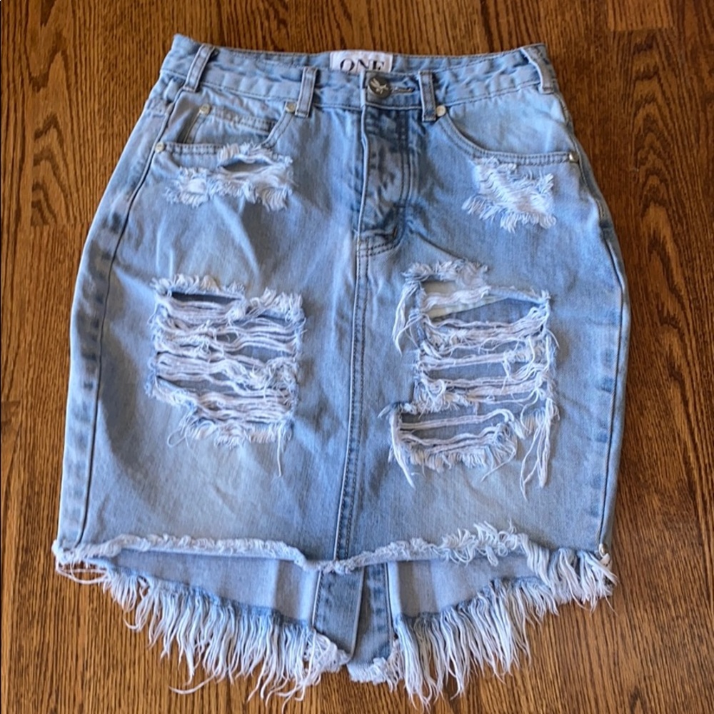 One Teaspoon Denim Skirt